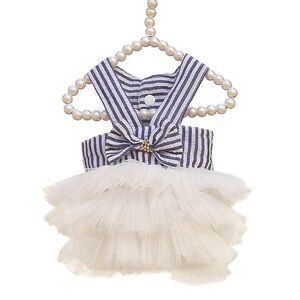 Dog Dresses, Fashion Pet Dog Clothes, Striped Mesh Puppy Dogs Princess Dresses